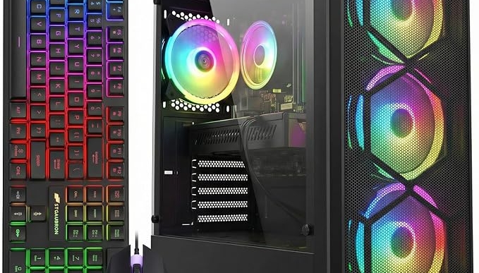 STGAubron Gaming PC Desktop,Core I7,RX 580 8G,16G RAM,512G SSD